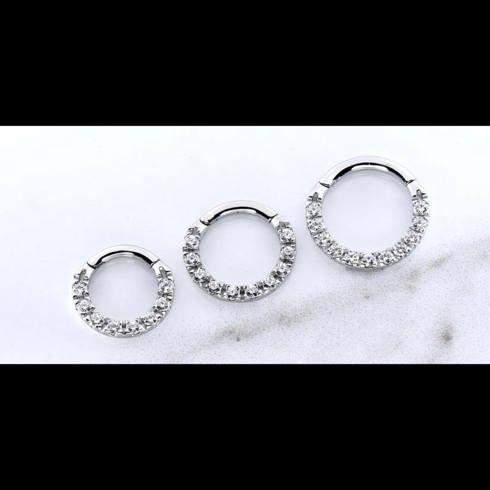 Daith/Septum Clicker Ring White Swarovski 8mm